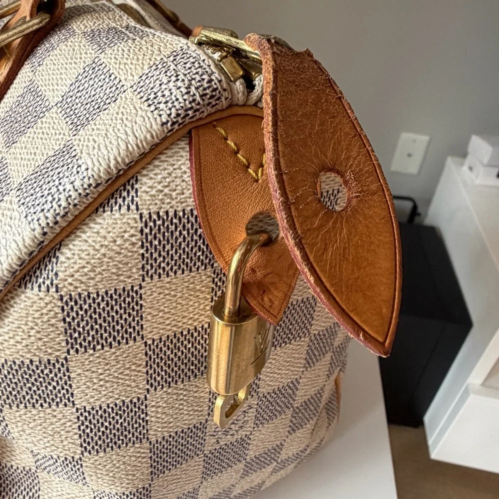 Louis Vuitton Speedy 25 Damier Azur Satchel Lock & Key - Picture 14 of 16